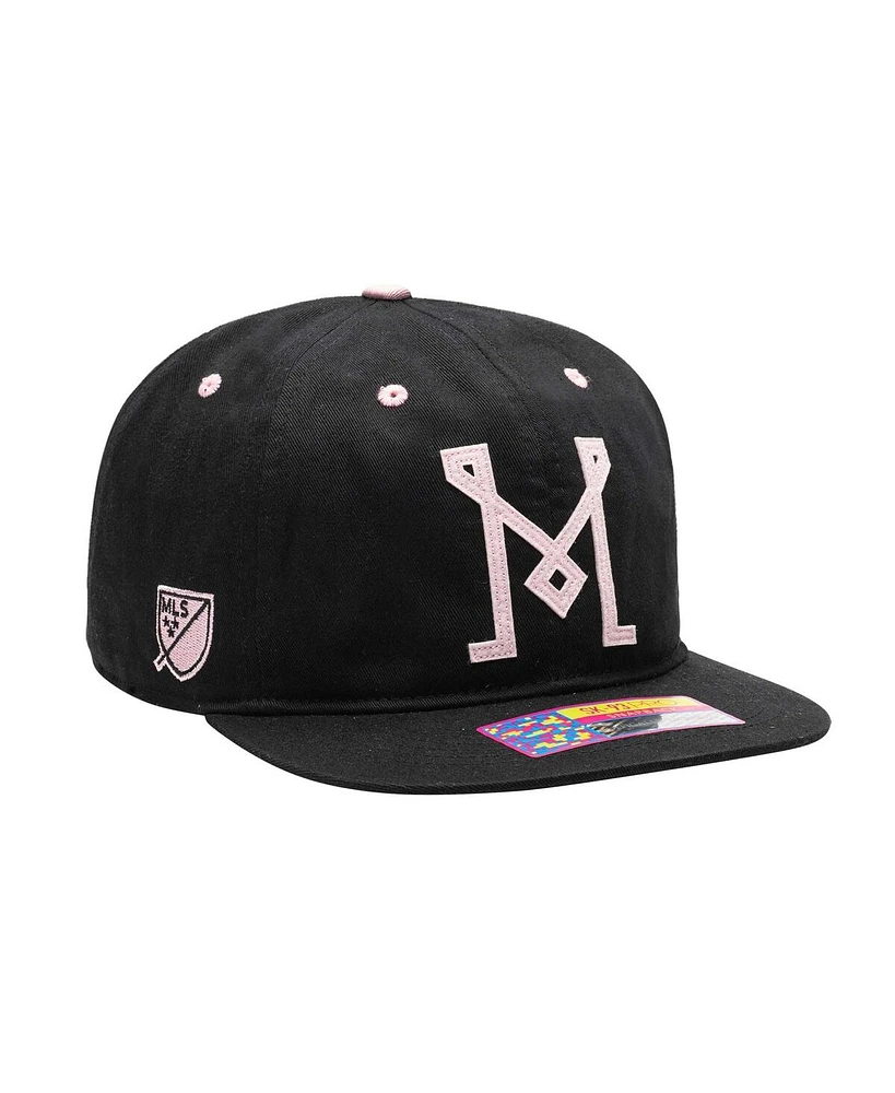 Fan Ink Men's Inter Miami Cf Black Bankroll Snapback Hat