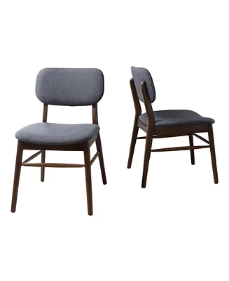 Simplie Fun Mid-Century Modern Upholstered Rubberwood Chair (Set Of 2)