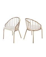 Simplie Fun Modern Glam Velvet Dining Chair With Rose Gold Frame (Set Of 2)