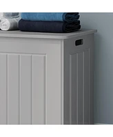 Streamdale Furniture Modern Faux Wood Bathroom Hamper With Flip Top Lid