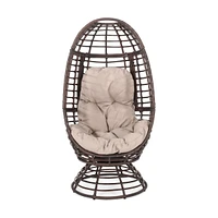 Rafael Outdoor Wicker Swivel Egg Chair With Cushion