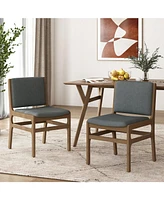 Contemporary Upholstered Dining Chair Set With Rubberwood Frame