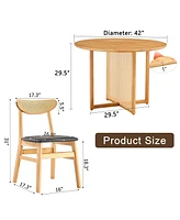 Solid Wood Dining Set: Table & Chairs for Home & Office