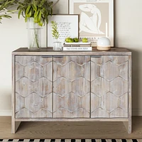 3 Door Wooden Accent Cabinet Sideboard Buffet