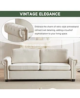 83.8" Convertible Sleeper Sofa Bed with Folding Mattress