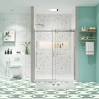 Streamdale Furniture Sliding Shower Door, 5/16" Tempered Glass, Polished Chrome, 56"-60"W x 74"H