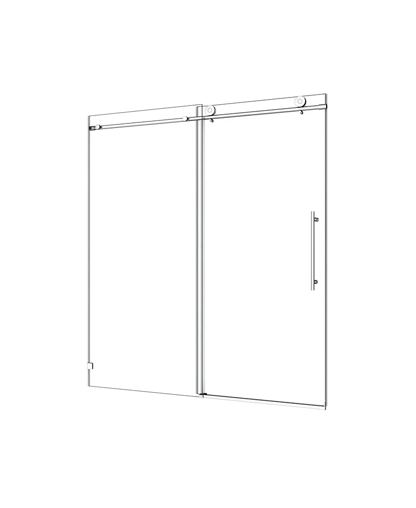 Simplie Fun Chrome Frameless Shower Door with Soft-Closing Function