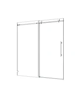 Streamdale Furniture Chrome Frameless Shower Door with Soft-Closing Function