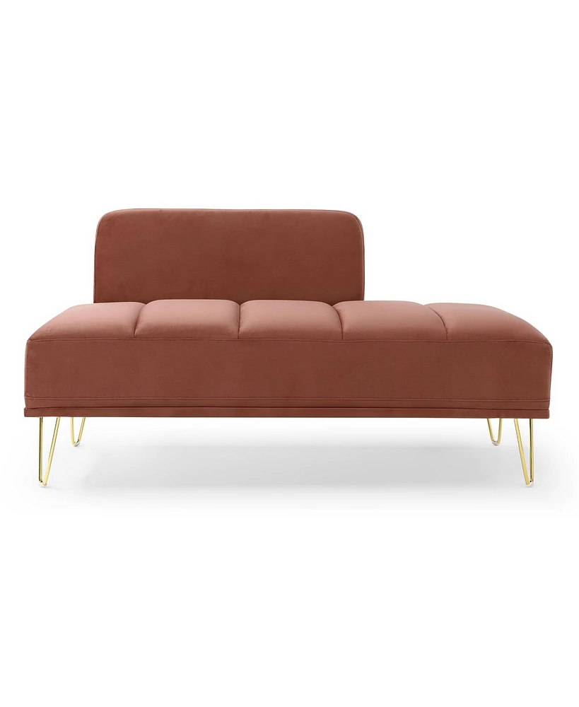 Simplie Fun 56.3" Velvet Upholstered Modern End of Bed Bench with Gold Legs