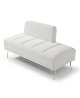 Streamdale Furniture 56.3" Velvet Upholstered End of Bed Bench with Gold Legs