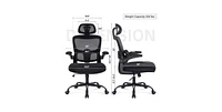 Simplie Fun Ergonomic Mesh Office Chair with Adjustable Lumbar Support and Flip-Up Arms