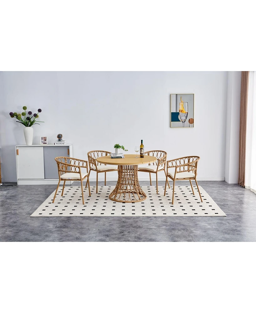 A Five Piece French Suite of Bamboo Furniture A Five Piece French Suite of Bamboo Furniture
