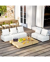 Simplie Fun Outdoor Modular Sofa: Aluminum Frame, Cushions, Waterproof Cover