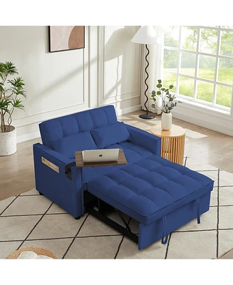 Simplie Fun Tufted Velvet Sofa Bed with Adjustable Positions