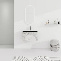 Wall-Mounted Bathroom Vanity with Ceramic Sink & Soft-Close Doors