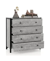 Slickblue 4-Drawer Dresser Modern Wooden Chest of Drawers for Bedroom Living Room