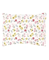 Hudson Baby Infant Girl Cotton Toddler Pillow Case, Soft Painted Floral, One Size