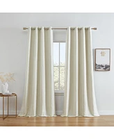 Hlc.me Camden Fashion 100% Blackout 2 Layer Winter Heat Blocking Thermal Insulated Energy Savings Window Curtain Drapery Grommet Panels for Office & B