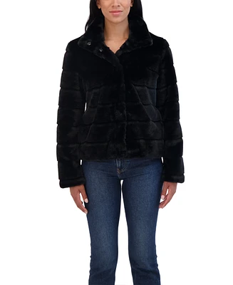 Sebby Collection Women's Sheared Faux Fur Snap Front Jacket