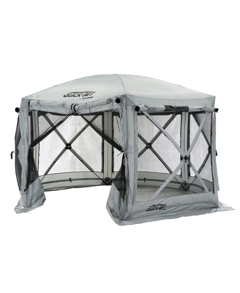 Clam Quick-Set Pavilion 12.5 x 12.5 Foot Portable Outdoor Canopy Shelter, Gray