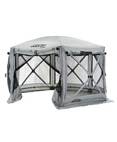 Clam Quick-Set Pavilion 12.5 x 12.5 Foot Portable Outdoor Canopy Shelter, Gray