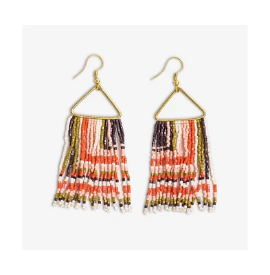 Ink + Alloy Paige Beaded Fringe Earrings Rio