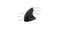 Anker 2.4G Wireless Vertical Ergonomic Optical Mouse, 800 / 1200 /1600DPI, 5 Buttons - Black