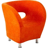 Venus Modern Microfiber Barrel Chair With Cutout Back