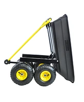 Streamdale Furniture Folding Poly Garden Dump Truck, 10" Pneumatic Tires, 300 lb Capacity