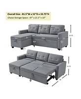 Streamdale Furniture Pull-Out Sectional Sofa with Storage & Sleeper