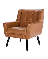 Simplie Fun Modern Velvet Accent Chair with Black Legs for Home Decor