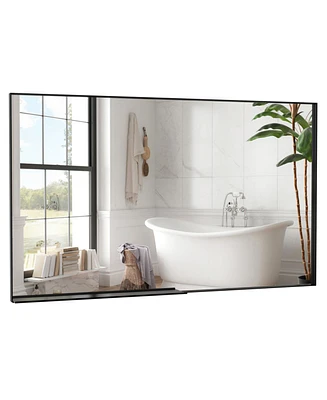 Simplie Fun 60x36" Oversized Rectangle Mirror with Removable Tray & Aluminum Frame