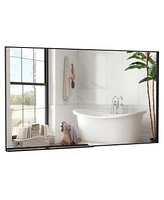 Simplie Fun 60x36" Oversized Rectangle Mirror with Removable Tray & Aluminum Frame