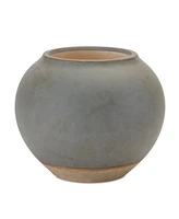 Slickblue Modern Two-Tone Ceramic Vase 8.5 Inch Diameter