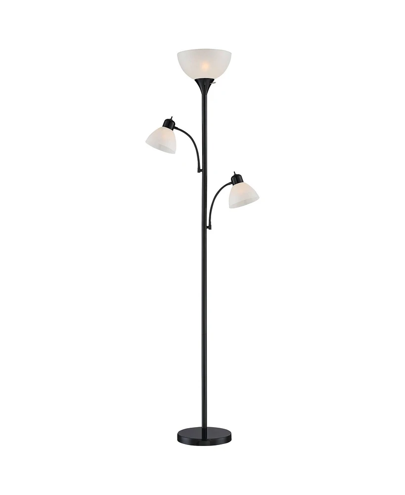 360 Lighting Bingham Modern Torchiere Standing Floor Lamp 71 1/2" Tall Black Metal 3