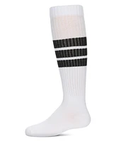 MeMoi Little Girls Triple Stripe Knee High Socks - White