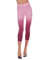 MeMoi Women's Raspberry Chino Capri Leggings