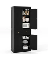 Slickblue Cupboard Freestanding Kitchen Cabinet with Adjustable Shelves