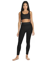 MeMoi Women's Seamless Ribbed Leggings with Wide Waistband