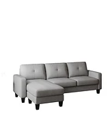 Streamdale Furniture Cozy L-Shape Sofa with Polyester Fabric for Small Spaces