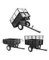 Streamdale Furniture Heavy Duty Lawn Mower Trailer with Dump Function