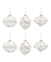 Slickblue Pearl White Glass Ornament (Set of 6)