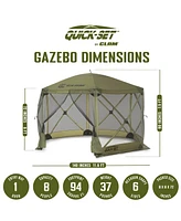 Clam Quick-Set Escape Portable Outdoor Gazebo Canopy Shelter and 6 Wind Panels