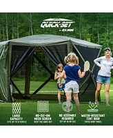 Clam Quick-Set Escape Portable Outdoor Gazebo Canopy Shelter and 6 Wind Panels