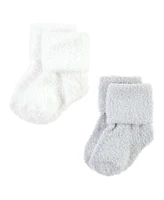 Hudson Baby Boys Cozy Chenille Newborn and Terry Socks