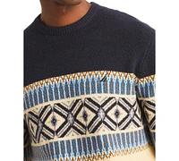 Nautica Men's Long Sleeve Fair Isle Crewneck Sweater