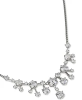 Eliot Danori Rhodium-Plated Cubic Zirconia Statement Necklace, 16" + 2" extender, Created for Macy's