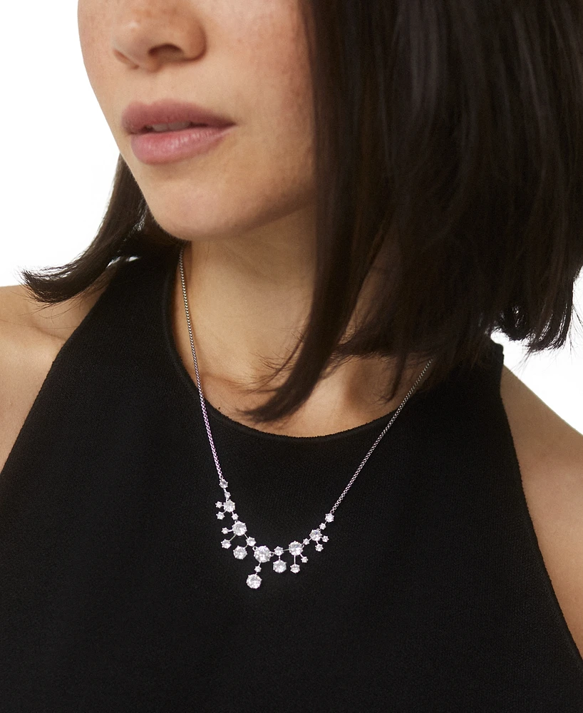 Eliot Danori Rhodium-Plated Cubic Zirconia Statement Necklace, 16" + 2" extender, Created for Macy's