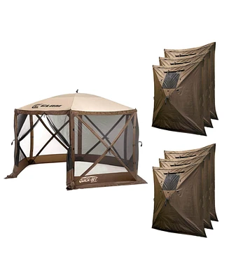 Clam Quick Set Escape Pop Up Camping Outdoor Canopy Gazebo Shelter with 6 Panels