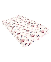 Hudson Baby Infant Girl Changing Pad Cover, Dusty Rose Floral, One Size